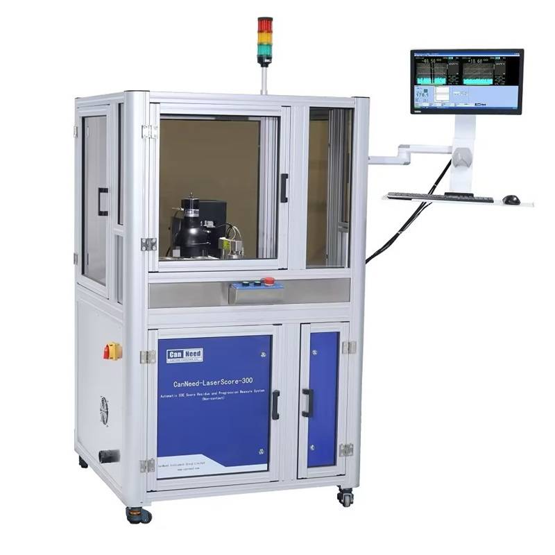 เครื่องทดสอบความหนา Score ของฝากระป๋องแบบอัตโนมัติ (Automatic EOE Score Residue and Progression Measure System (Non-contact))